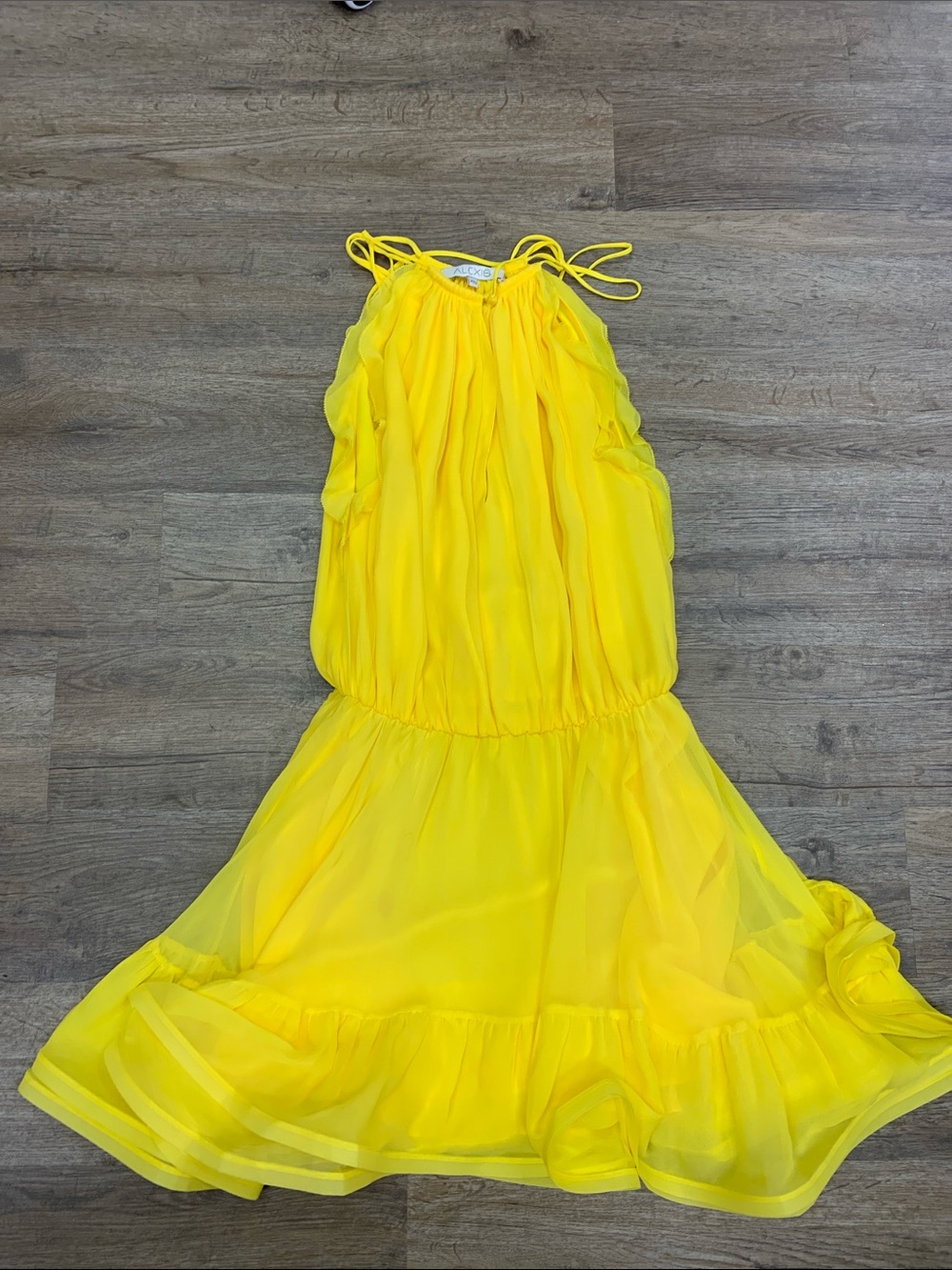 Alexis Bright Yellow Halter Mini Dress Size XS